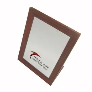 Cermin Kertas Matt Kayu Coklat Berbentuk L