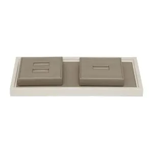 Cincin Lacquer Putih Berdiri dengan 2 Sisipan